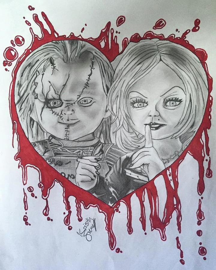 720x900 chucky and tiffany drawing - Chucky Drawing.