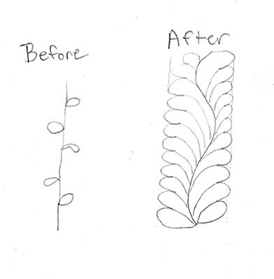 392x400 gefilte quilt on feathers - Chuppah Drawing