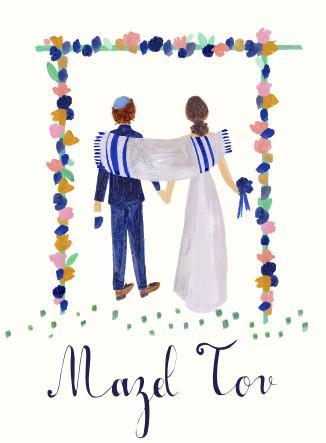 326x443 meet you under the chuppah greeting card - Chuppah Drawing