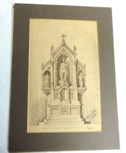 248x300 antique art architectual ink drawing church elevation - Church Altar Drawing