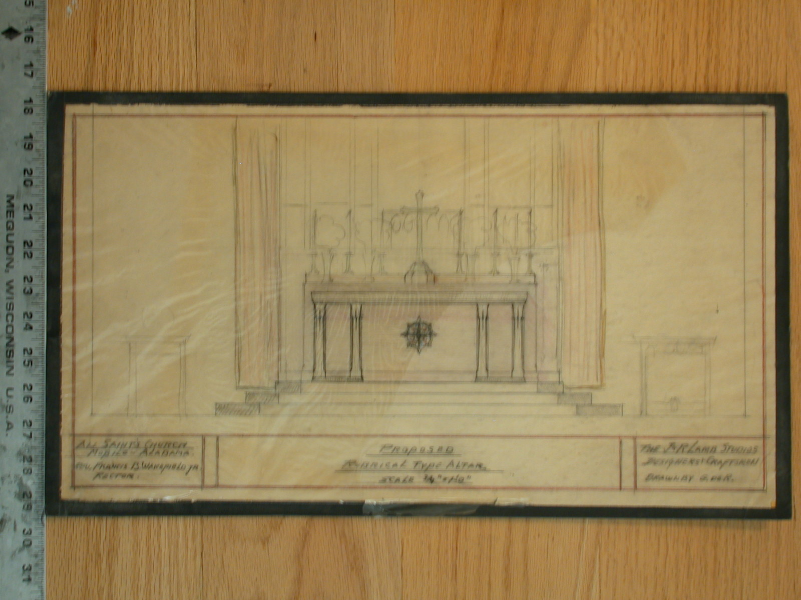 1600x1200 design drawing for proposed rebrical type altar for all saints - Church Altar Drawing