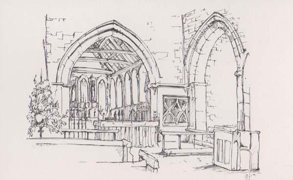 600x370 nave altar st aidens bamburgh church northumberland artist - Church Altar Drawing