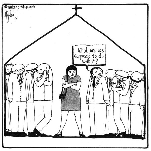 600x600 What About Women In The Church - Church Cartoon Drawing