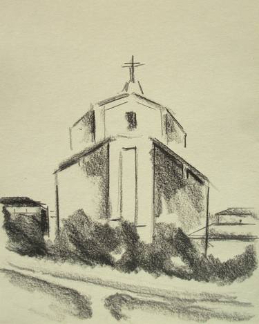 375x469 Italian Landscapes Church In The Roman Countryside, Near - Church Drawing