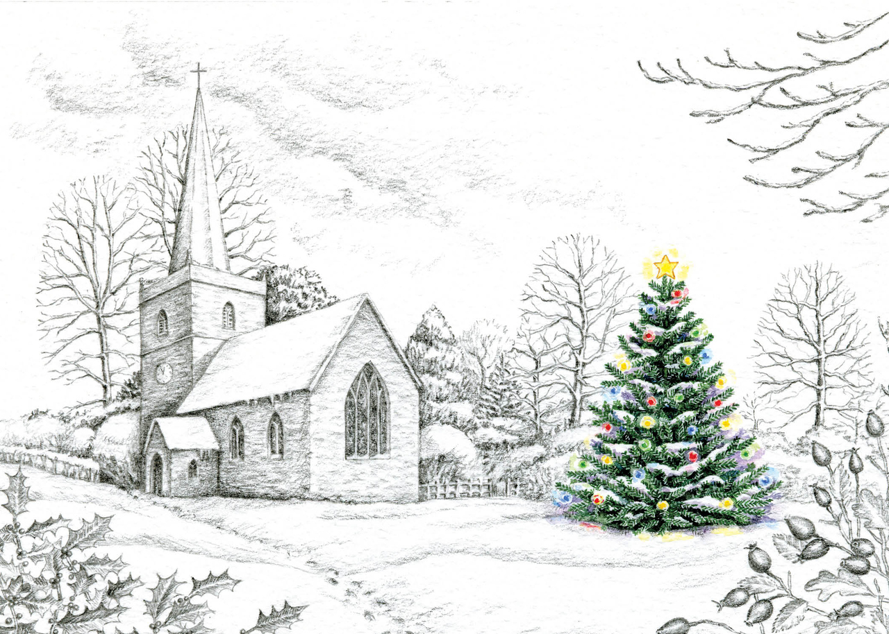 1280x914 Church Drawing - Church Drawing