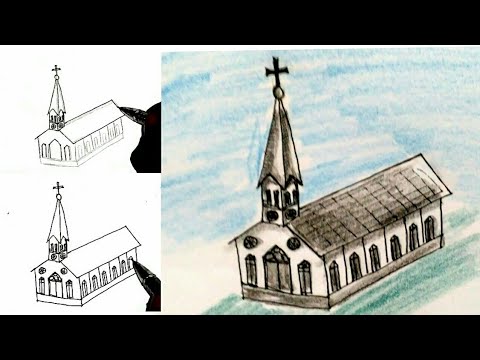 480x360 How To Draw Church - Church Drawing Images