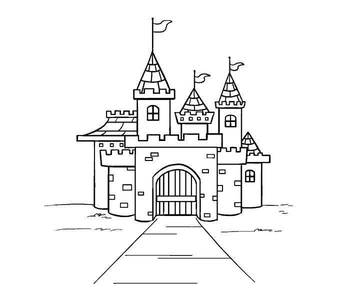 678x600 Simple Church Drawing - Church Drawing Images