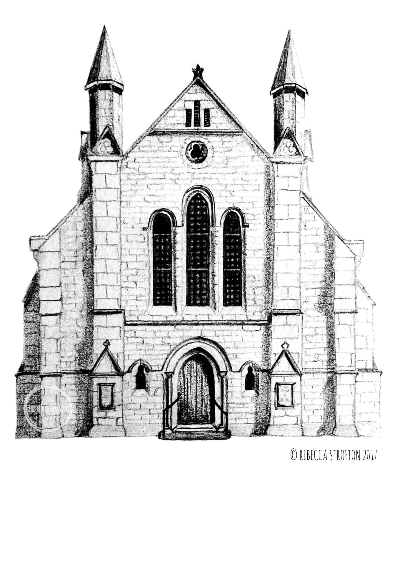 1360x1960 unique pencil drawing of elgin baptist church, elgin, scotland - Church Drawing Images