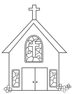 236x309 Little Church Line Art - Church Line Drawing
