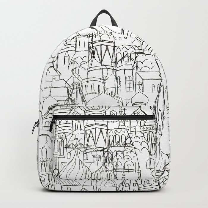 700x700 Russian Cathedral Church Line Drawing Backpack - Church Line Drawing