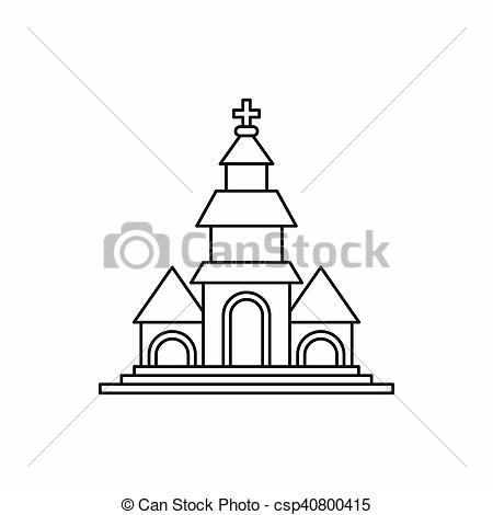 450x470 church icon, outline style church icon in outline style isolated - Church Outline Drawing