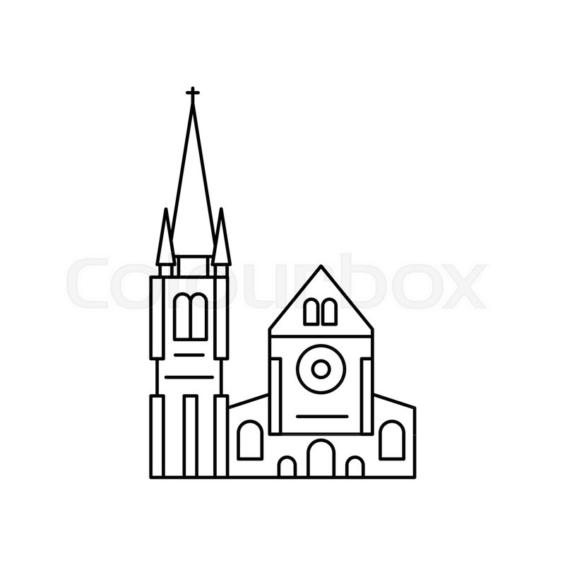 800x800 Church Icon Outline Church Vector Stock Vector Colourbox - Church Outline Drawing
