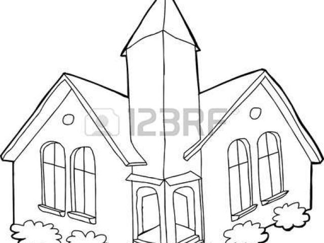 640x480 Drawn Church Outline - Church Outline Drawing