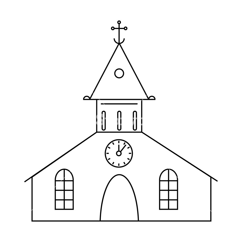 Католический храм рисунок легко