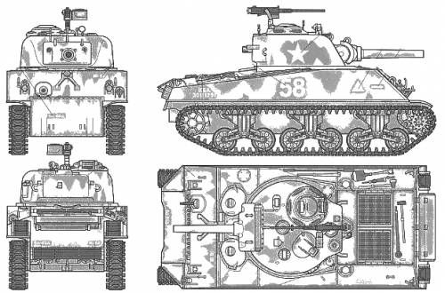 500x330 u s medium tank sherman howitzwr sherman tank - Churchill Tank Drawing
