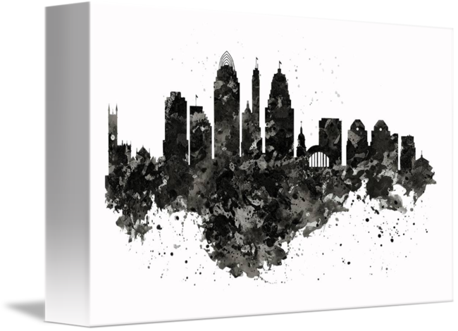 650x470 Cincinnati Skyline Black And White - Cincinnati Skyline Drawing