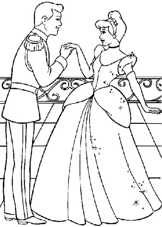 520x728 cinderella and prince charming coloring pages and prince charming - Cinderella And Prince Charming Drawing