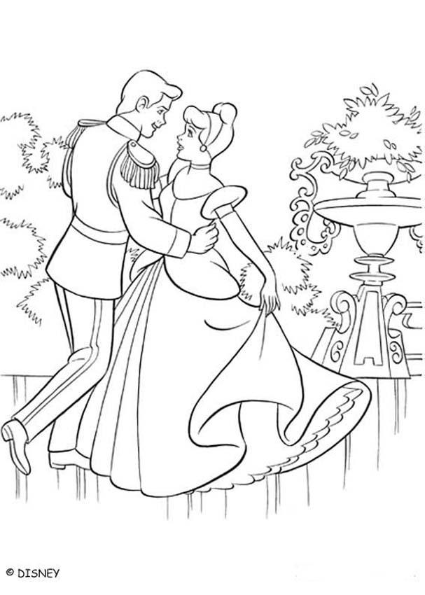 607x850 Coloring Pages Cinderella And Prince Charming Great Free Clipart - Cinderella And Prince Charming Drawing
