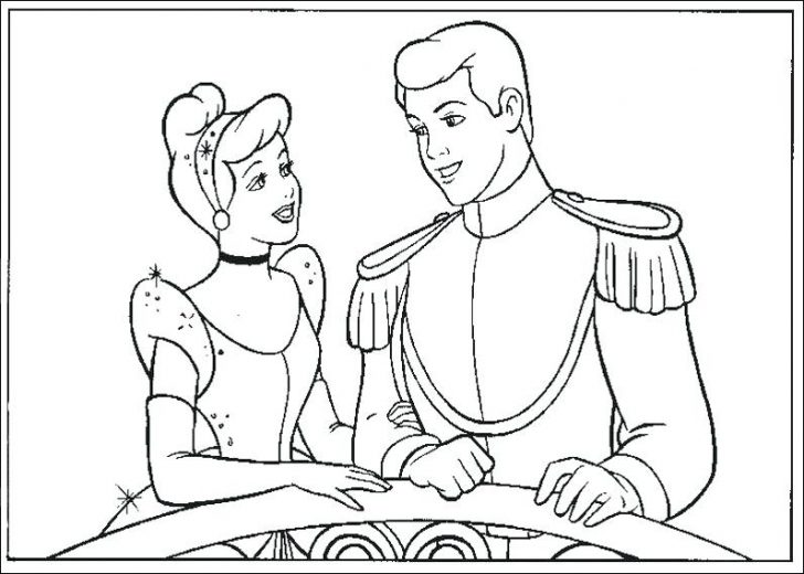 728x520 Coloring Pages Disney Stitch For Teens Online Unblocked Prince - Cinderella And Prince Charming Drawing