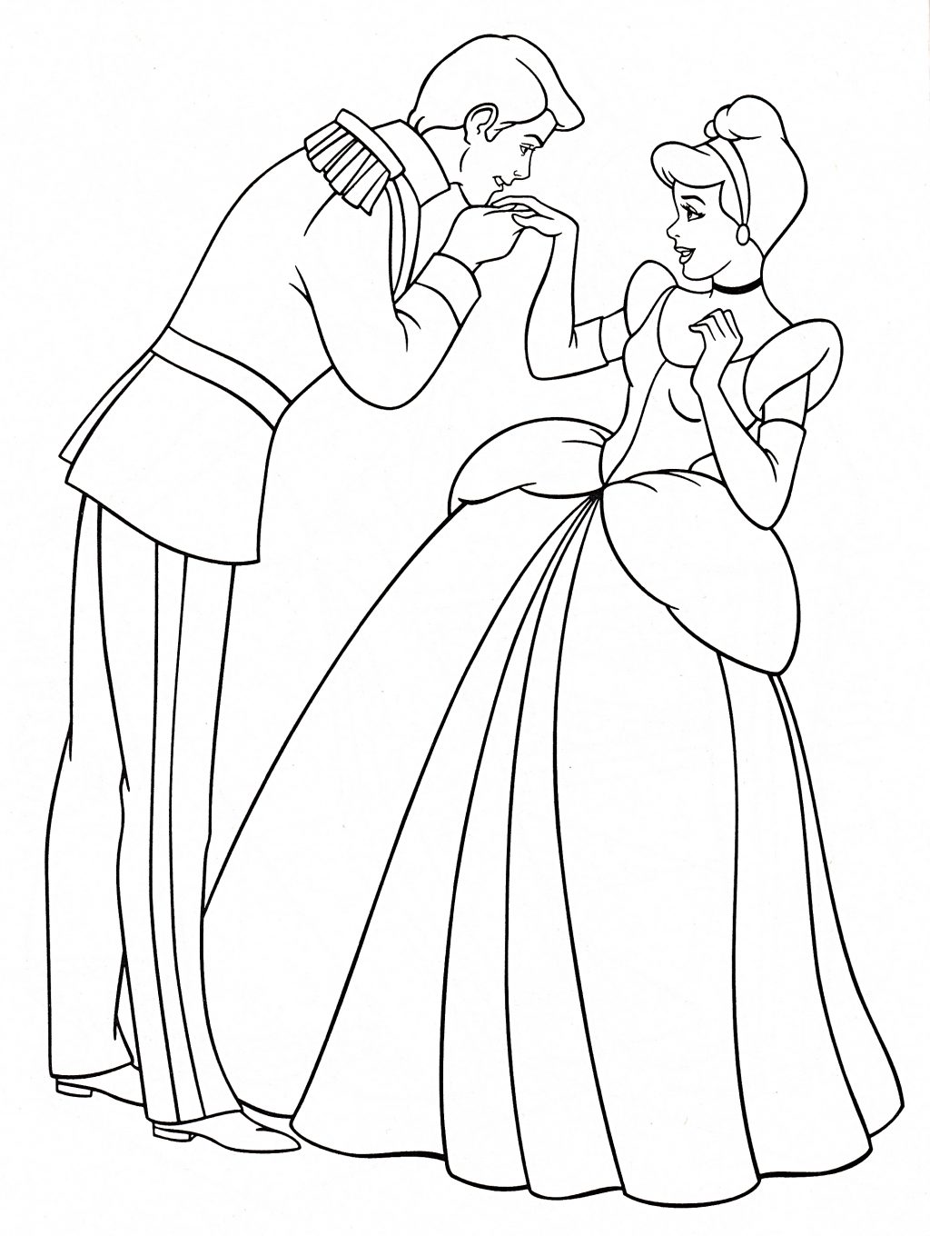 1024x1360 Coloring Pages Coloring Pages Tremendous Disney Princess Sheets - Cinderella And Prince Charming Drawing