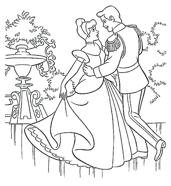 600x651 Cinderella And Prince Charming Coloring Pages Alex Photo - Cinderella And Prince Charming Drawing