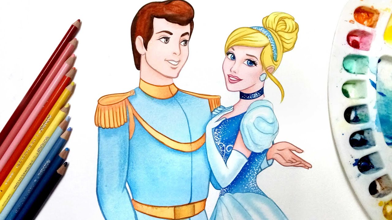 1280x720 And Prince Charming - Cinderella And Prince Charming Drawing