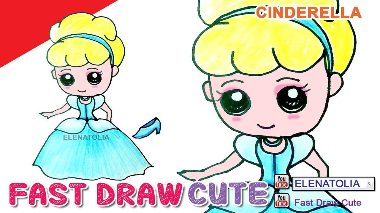 1280x720 How To Draw Cinderella Step - Cinderella Cartoon Drawing