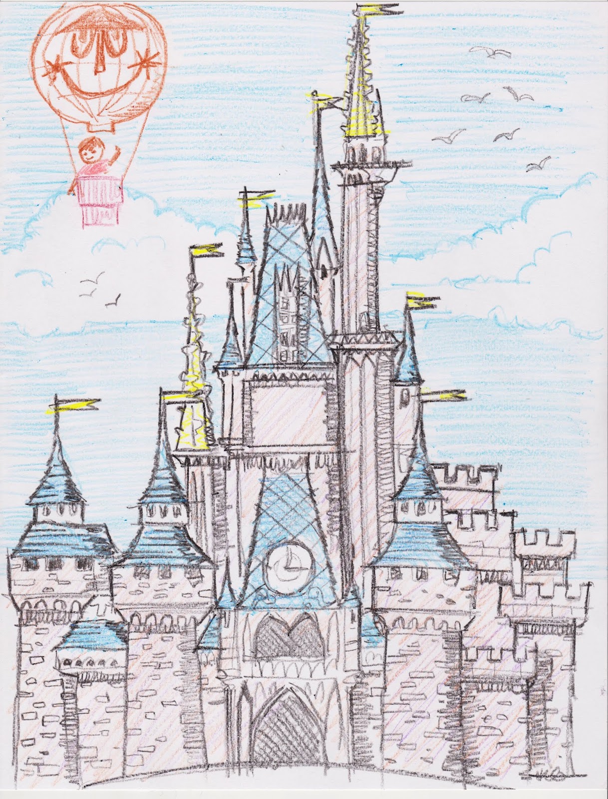 Cinderella Castle Drawing At Paintingvalley ... 