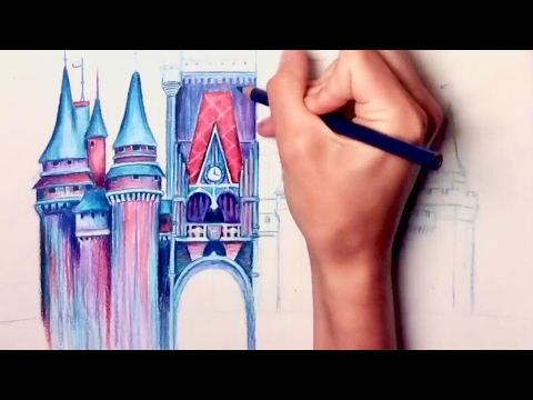 480x360 A Little Magic Speed Drawing Of The Disney Castle! - Cinderella Castle Drawing