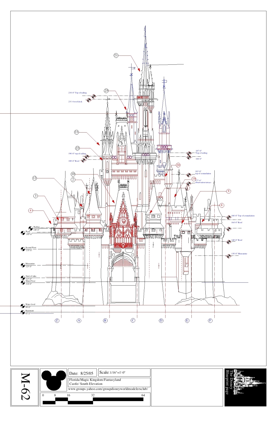 880x1369  - Cinderella Castle Drawing
