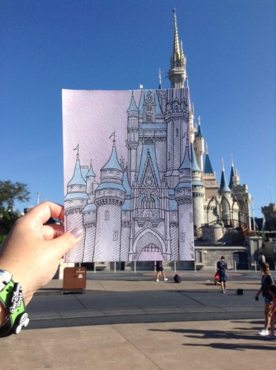 400x536 Cinderella Castle Art Tumblr - Cinderella Castle Drawing