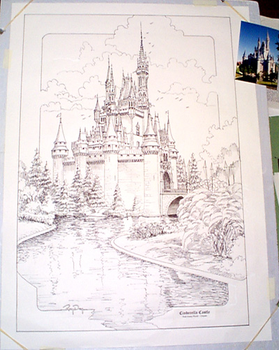 400x501  - Cinderella Castle Drawing