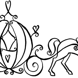 268x268 Cinderella Carriage Coloring Pages Great Free Clipart - Cinderella Coach Drawing