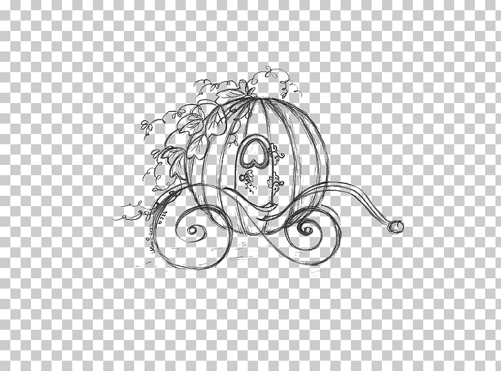 728x540 Cinderella Carriage Drawing Pumpkin Sketch, Cartoon Sketch Pumpkin - Cinderella Coach Drawing
