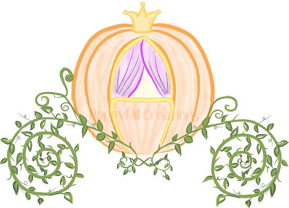 570x411 Instant Download Cinderella's Pumpkin Coach Digital Clip Etsy - Cinderella Coach Drawing