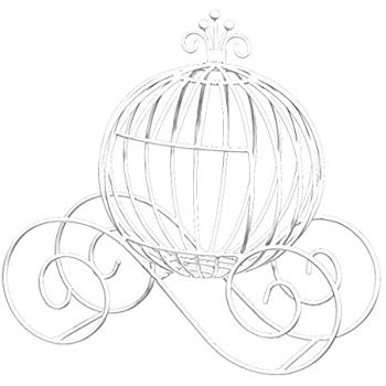 350x350 White Wire Cinderella Coach Centerpiece, Inches - Cinderella Coach Drawing
