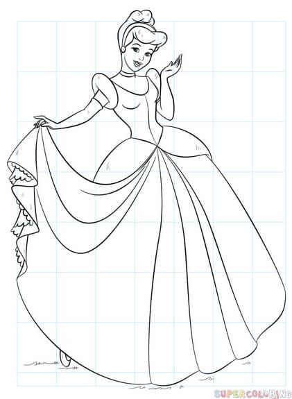 421x575 How To Draw Cinderella Step - Cinderella Drawing