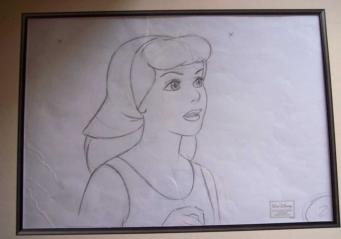 1097x770 Cinderella Original Production Drawing Magic Of Disney Art - Cinderella Drawing Pictures