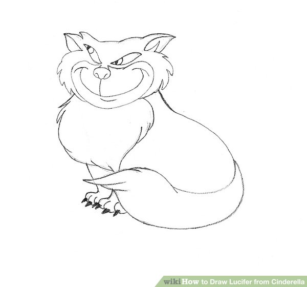 600x560 how to draw lucifer from cinderella steps - Cinderella Drawing Pictures