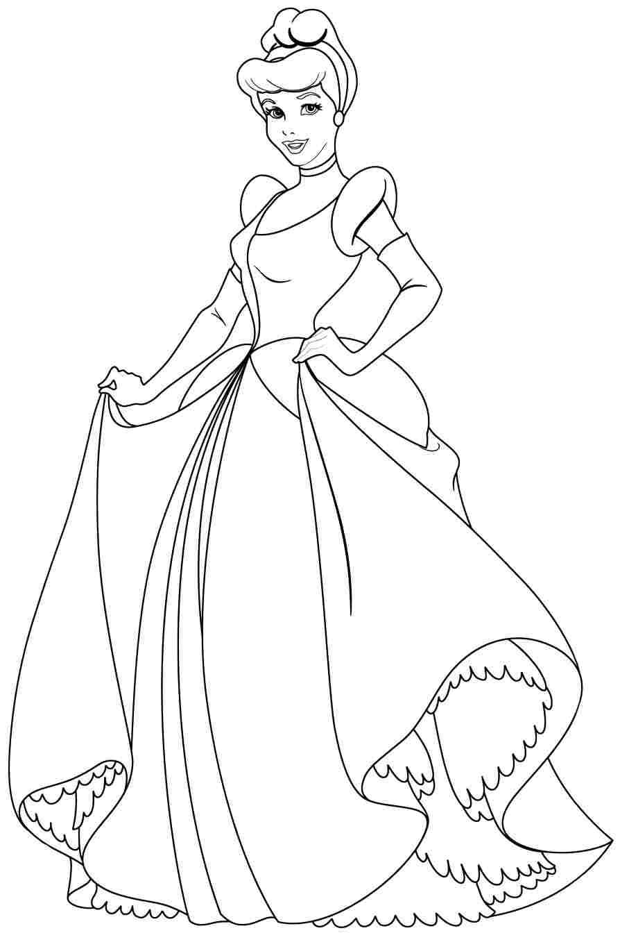 894x1344 color pages cinderella drawing cinderella - Cinderella Drawing Pictures