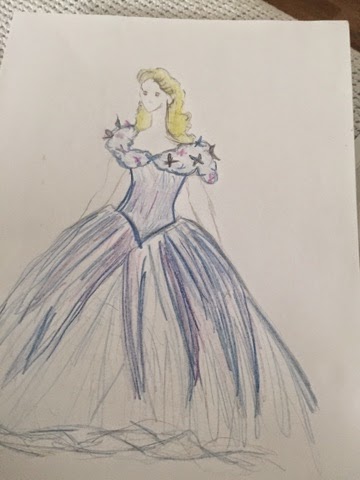 360x480 Hannah Baqar Cinderella Dress Sketch - Cinderella Dress Drawing