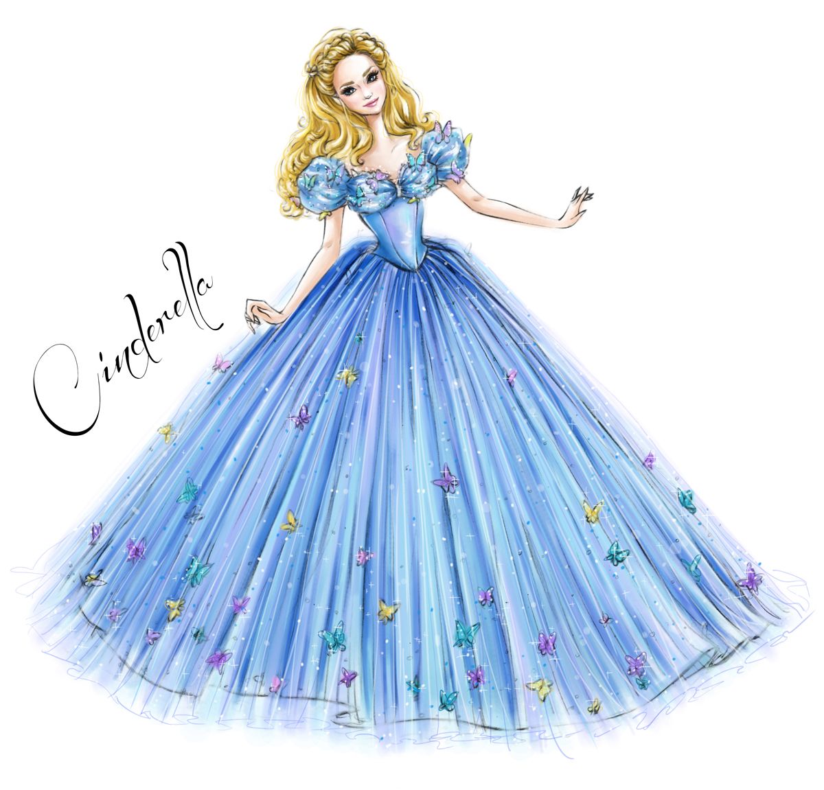 Cinderella Dress Drawing At Paintingvalley Com Explore