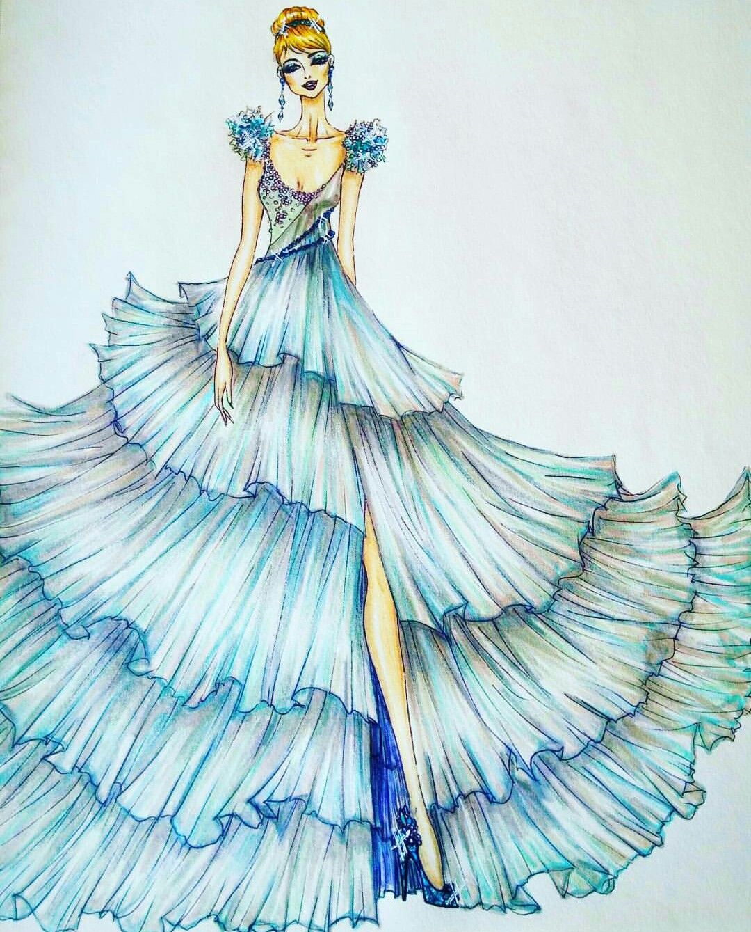 Cinderella Dress Drawing at PaintingValley.com | Explore collection of ...