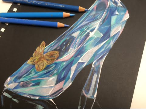 480x360 cinderella's glass slipper speed drawing - Cinderella Glass Slipper Drawing
