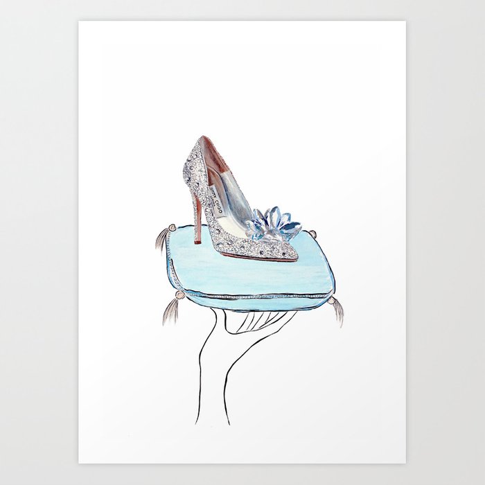 700x700 cinderella slipper art print - Cinderella Slipper Drawing