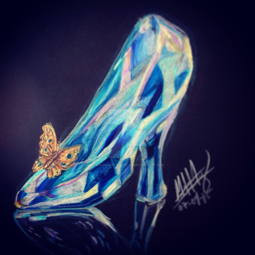 894x894 the glass slipper - Cinderella Slipper Drawing