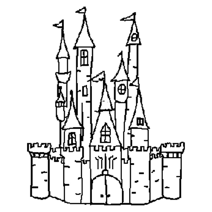 736x736 cinderella castle clipart outline - Cinderellas Castle Drawing