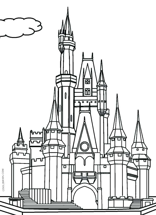 654x900 cinderellas castle coloring pages with disney castle - Cinderellas Castle Drawing