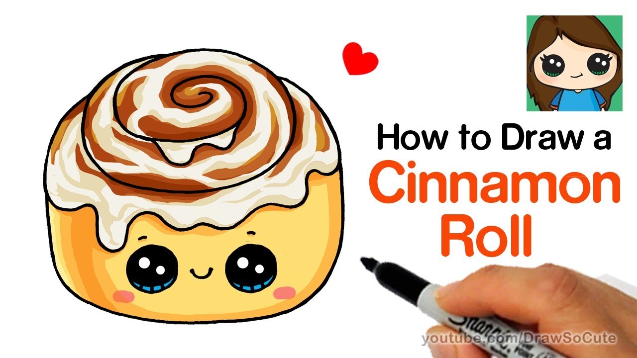 1280x720 how to draw a cinnamon roll cute and easy - Cinnamon Roll Drawing