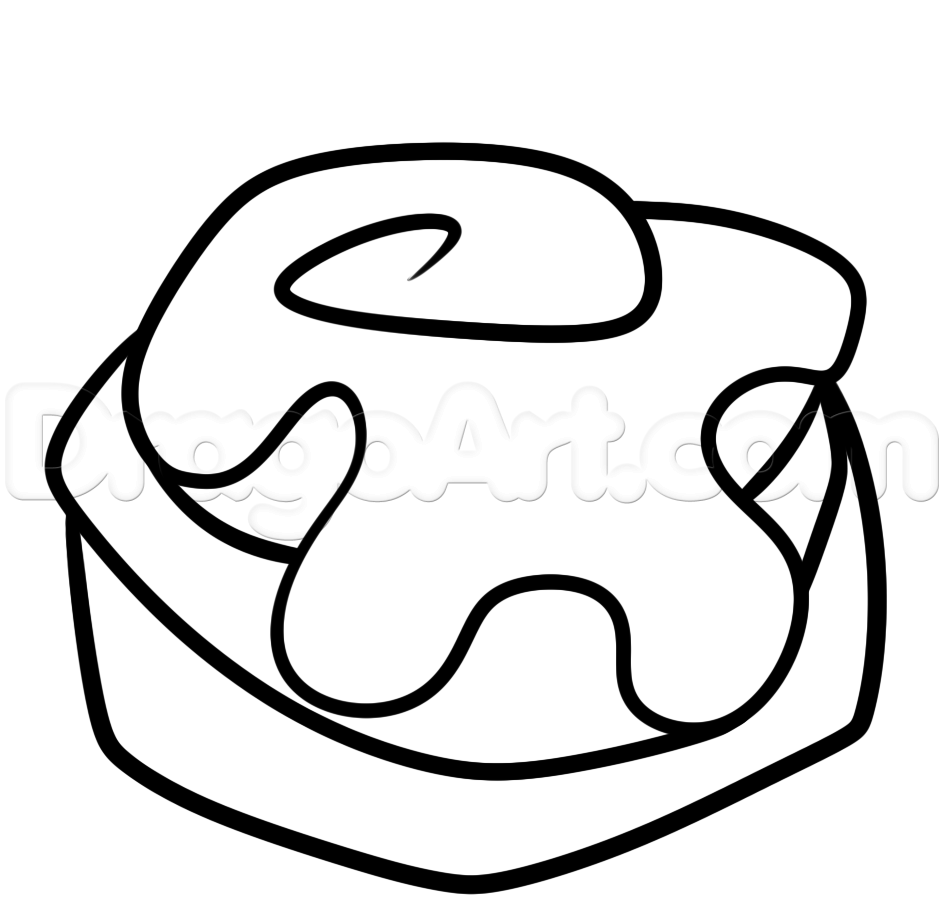 944x922 make a cinnamon bun easy, step - Cinnamon Roll Drawing